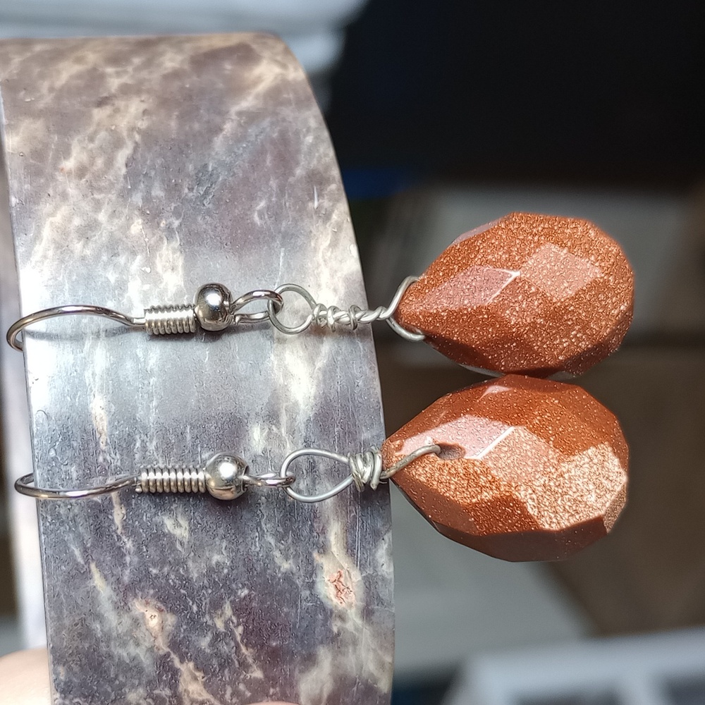 Elegant Sunstone Dangle Earrings